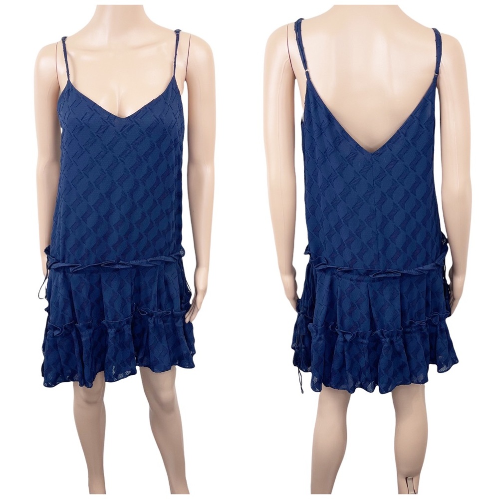 Rebecca Minkoff Tiered Spaghetti Strap V-neck drop tie waist dress